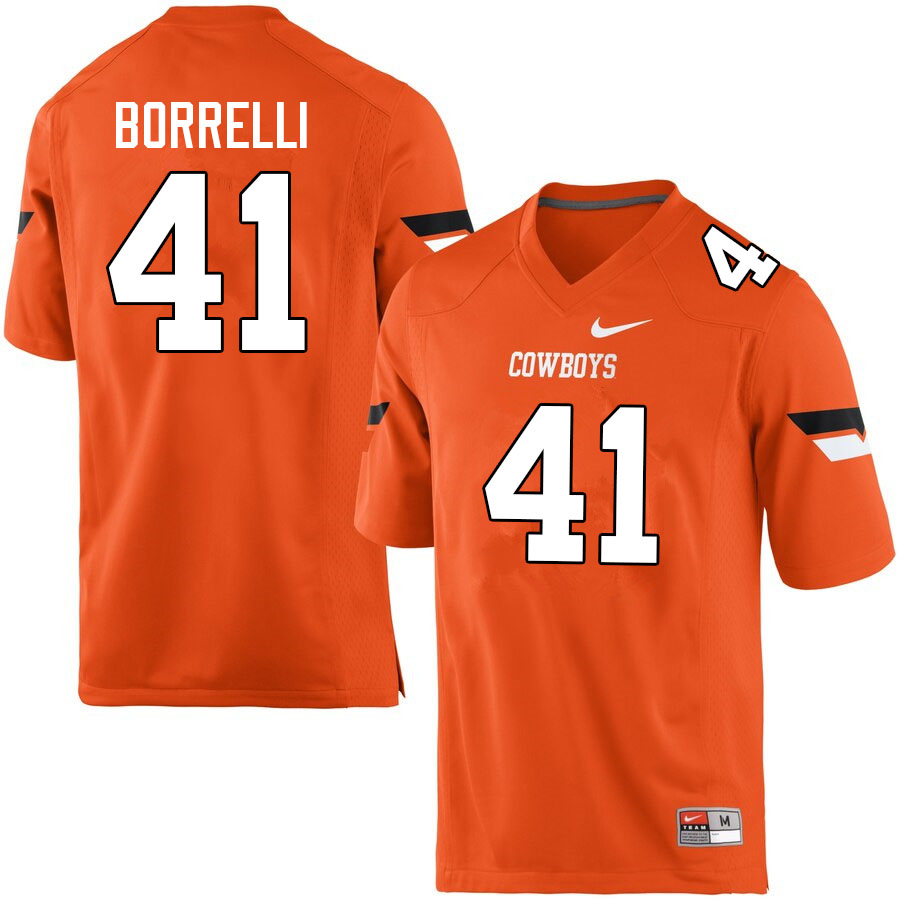 Men #41 Constantino Borrelli Oklahoma State Cowboys College Football Jerseys Sale-Orange - Click Image to Close